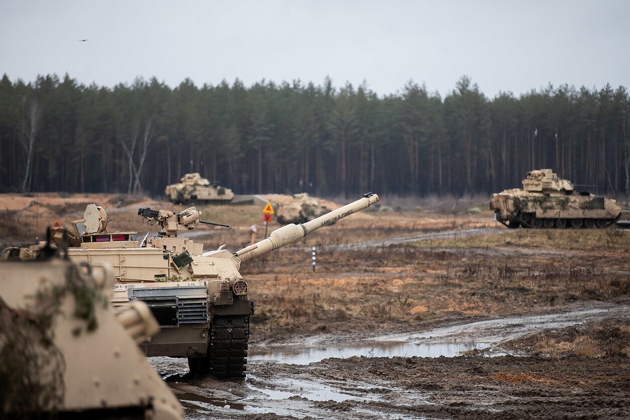 American troops on a live-fire exercise in Pabradė, Lithuania American troops on a live-fire exercise in Pabradė, Lithuania