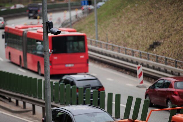 Vidutinio greičio matuokliai Geležinio Vilko gatvėje Vidutinio greičio matuokliai Geležinio Vilko gatvėje