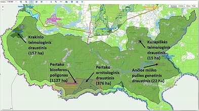 The planned territory of the Kapčiamiestis training groiund The planned territory of the Kapčiamiestis training groiund