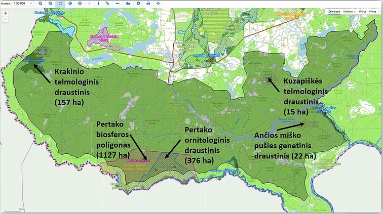 The planned territory of the Kapčiamiestis training groiund The planned territory of the Kapčiamiestis training groiund