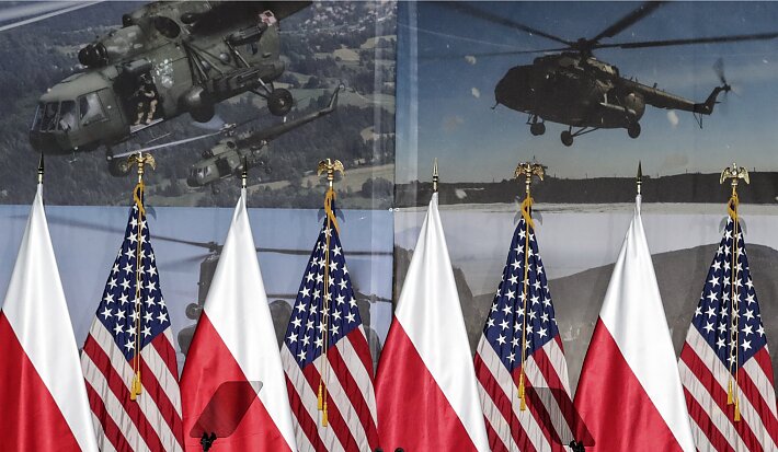 Flagi Polski i USA Flagi Polski i USA
